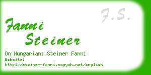 fanni steiner business card